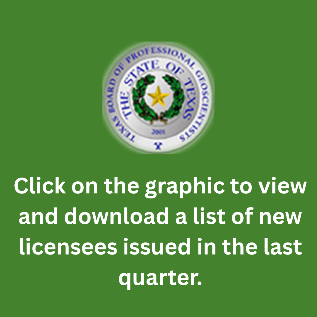 Click on the graphic to view and download a list of new licensees issued in the last quarter.